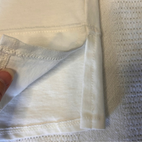 Boxy Navy and White Long Sleeve Polo Shirt Deep V Neck Trendy School Fall - Picture 7 of 12